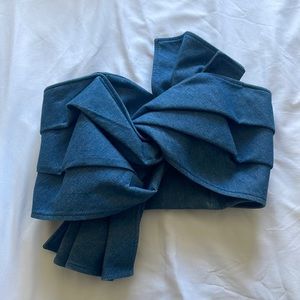 Cameo Denim Bow Top